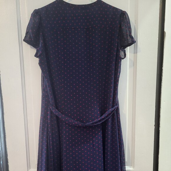 Navy Polkadot Dress Size 10 - Picture 7 of 10